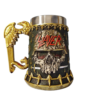 Taza de esqueleto de Halloween, tazas únicas creativas, <span class=keywords><strong>cerveza</strong></span> de acero inoxidable, café, resina, calaveras 3D, taza de águila calva, <span class=keywords><strong>cerveza</strong></span> - Product Image 3