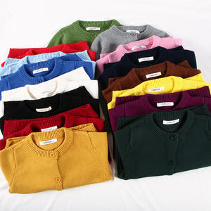 Beaucoup de couleurs épais bébé vêtements sweat cardigan couleur unie enfants <span class=keywords><strong>pull</strong></span> Designer filles tricots bébé chandails en tricot - Product Image 2