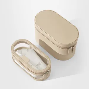 Su geçirmez sert çanta kozmetik çantası moda deri pvc tpu şeffaf kozmetik seyahat çantası
