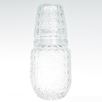 Ensemble de carafe et de verres en verre de grande capacité en gros - Distributeur d'eau froide avec couvercle anti-poussière pour une consommation instantanée