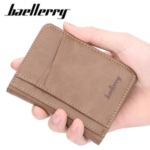 Baellerry Men's <b>Wallet</b> Slim PU Leather Card <b>Holder</b> Solid Color Fashionable Driver's License <b>Holder</b> - Product Image 1