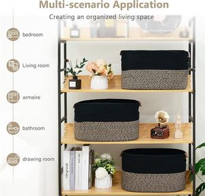 Cesta de Almacenamiento de Cuerda de Algodón Moderna y Ecológica, Organizador Decorativo Tejido Multiusos, Forma Personalizada, para Ropa, Toallas, Juguetes - Product Image 2