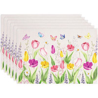 Napperons de fleurs de tournesol écologiques classiques en polyester Tapis de table 12x18 pouces