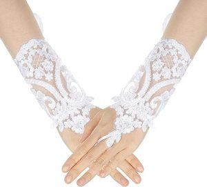 Gants de mariage pour femmes <span class=keywords><strong>Dentelle</strong></span> Blanc Noir Gants de mariage de haute qualité Mitaines Accessoire de fête Gants sexy - Product Image 6