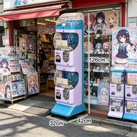 Distributeur automatique de capsules Gacha Tomy personnalisable avec accepteur de pièces, distributeur de capsules japonais à deux niveaux avec vitrine