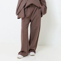 Ensemble coordonné 2 pièces sur mesure en coton naturel pour femme musulmane : Sweat-shirt et pantalon large de couleur unie