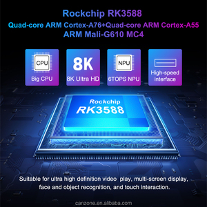 โลโก้บูตแบบกำหนดเอง ชิป Rockchip RK3588 แรม 4GB+64GB ซีพียู Quad-Core 6TOPS NPU BT5.2 Wifi6 Android13/Debian11 กล่องทีวีแอนดรอยด์ 4gb 64gb - Product Image 4