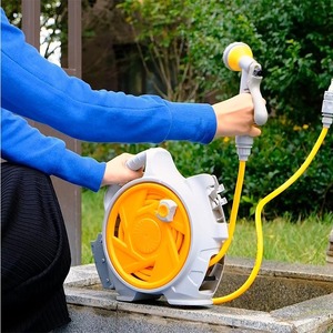 Mini chariot de rangement portable pour tuyaux d'arrosage de 14 m, en plastique simple, pour balcon, pour l'organisation des tuyaux d'arrosage - Product Image 2