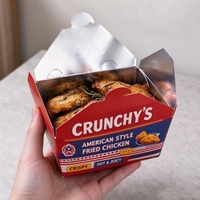 Boîte à poulet frit personnalisée, en papier doublé d'aluminium, pour emballer les ailes de poulet grillées, boîte de conditionnement pour les restaurants de sushis, à emporter ou à livrer