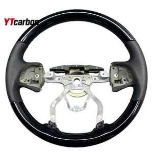 Volante de Cuero y Madera Personalizado de Estilo Vintage YTcarbon para ATS <span class=keywords><strong>CTS</strong></span> ELR V Black Wing, Accesorios Interiores para Automóviles - Product Image 1