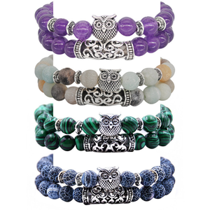 Vente en gros de pierres colorées style bohème, pierres rondes et colorées, cristal naturel, perles quartz, hibou de nuit, bijoux, bracelet, vente en gros - Product Image 1