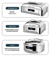 Chauffe-Plats Électrique Rectangulaire en Acier Inoxydable pour Buffet, Capacité 6L/9L, Contrôle Manuel de la Température