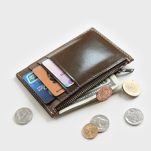 Handmade Genuine Vegetable Tanned Leather Coin <b>Purse</b> Men's/Women's Casual Business Card Holder - Product Image 4