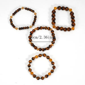 Fashion Jewelry Beaded <b>Bracelets</b> 6-10mm Tiger Eye Crystal Unisex Gift Made In China - Product Image 3