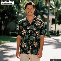 Kemeja Hawaii pria, kaus pantai musim panas, resor Aloha tropis berkancing, lengan pendek besar, ukuran besar, kemeja Hawaii lucu anak laki-laki