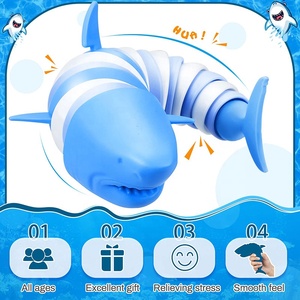 Giocattolo sensoriale Tik Tok lumaca di mare agitato agitato per lumaca squalo lumaca animale marino Poping per bambini articolato in 3d arcobaleno Fidget Slug giocattolo - Product Image 2