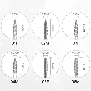 ดอกสว่านเจียรเล็บเพชร สแตนเลส ขนาด 3/32 นิ้ว แบบ F/M Grit รูปทรงเปลวไฟ สำหรับขัดทำความสะอาดเล็บมือและเล็บเท้า สำหรับมืออาชีพ - Product Image 3