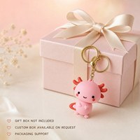 Fabrieksdirect groothandel schattige Axolotl PVC hanger blauw paars roze kleur gouden kreeftklem aangepaste logo cadeau voor sleutelhanger