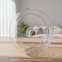 Abat-jour en verre transparent texturé pour lampe suspendue, facile à installer, remplacement d'abat-jour