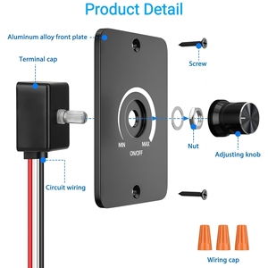 <span class=keywords><strong>Interrupteur</strong></span> rotatif à intensité variable 12V 5A 60W, <span class=keywords><strong>variateur</strong></span> marche/arrêt pour éclairage LED de camping-car, remorque, camion, luminaire, éclairage de type puck, éclairage de type auvent - Product Image 3