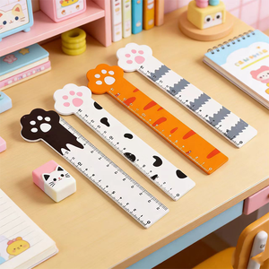 Règle en plastique multifonctionnelle de 12 cm, trois couleurs, échelle noire et blanche unie avec couleur unie pour usage quotidien – Vente en gros - Product Image 3