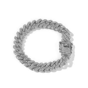 Nuovo 12 millimetri In Lega di Zinco Con Strass Bracciale Ghiacciato Fuori Miami Catena di Collegamento Del Braccialetto Alla Moda Dei Monili di Hiphop Degli Uomini di Commercio All'ingrosso - Product Image 2