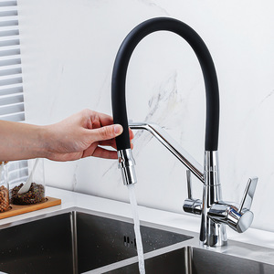 <span class=keywords><strong>Robinet</strong></span> de cuisine extractible trois en un Tube en caoutchouc de silicone <span class=keywords><strong>Robinet</strong></span> de cuisine multifonctionnel à eau pure eau froide et chaude - Product Image 3