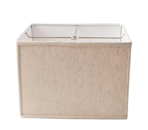 Natural Linen Beige Rectangular <b>Drum</b> Fabric Lampshade Metal Cross Frame Replacement <b>Shade</b> For Table Lamp Floor Lamp Home Decor - Product Image 1