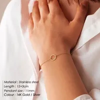 Bracelet à breloque unique en acier inoxydable martelé EManco pour le dropshipping – Charmant, classique, longueur réglable, cadeau idéal pour femme