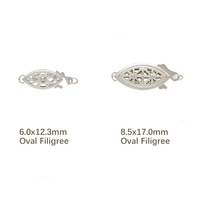 Fermoir ovale classique en or rempli de filigrane et de perles pour la fabrication de bijoux DIY, connecteurs de perles en argent sterling inaltérable