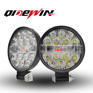 Automotive <b>Led</b> Work <b>Light</b> <b>Round</b> Red Blue Flashing Off Road Warning <b>Light</b> Engineering Auxiliary <b>Light</b> Dc Power - Product Image 3