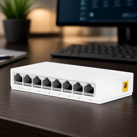 Commutateur Ethernet rapide T-shield 8 ports 10/100 Mbps avec capacité de 1,6 Gbit/s, Full-Duplex RJ45, non géré, Plug and Play pour ordinateur de bureau