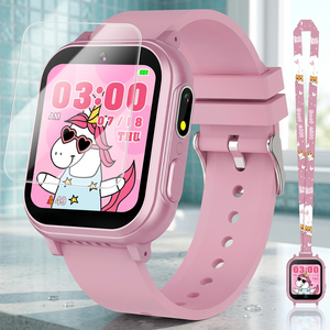 Square Magnetic Android <b>Smart</b> <b>Watch</b> Girls 5-12 Years Dual Camera Music Player Alarm Clock Pedometer HD Touchscreen Rubber Band - Product Image 3