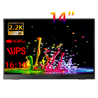 Haut-parleur intégré pour moniteur portable FHD 14 pouces 2.2K; écran large HDR IPS pour PC/Switch/PS5/PS4/XSS Consoles de jeu Business