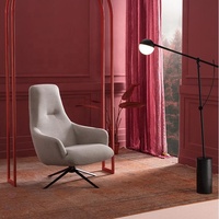 Moderne nordique en métal de salon de salon de jambes loisirs accent simple à dossier haut pivotant canapé chaise avec bras