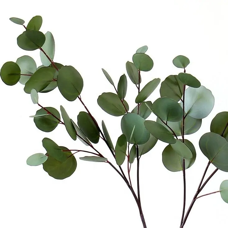 FC7005 prezzo di fabbrica foglie di eucalipto di seta artificiale e ghirlanda di foglie di eucalipto per la decorazione di nozze