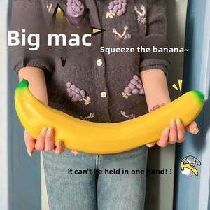 38CM Giant Realistic Silicone Banana Squeeze Toy with Music Slow <b>Rebound</b> High Quality Stress Relief Unisex Fruit Toy - Product Image 2