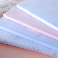 Carnet A5 avec couverture en PVC, papier ligné, reliure cousue, couverture transparente, agenda, journal pour l'école, le bureau, la prise de notes