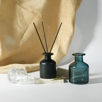 Bouteille en verre cylindrique vide de 50 ml, 100 ml, 250 ml, ambrée, noire, transparente, givrée, pour diffuseur de parfum à bâtonnets d'aromathérapie