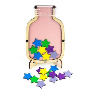 Hot Sell Children's <strong>Reward</strong> <strong>Jar</strong> Toys Custom Laser Cut Wood Acrylic Encouragement <strong>Reward</strong> <strong>Jar</strong> with Stars - Product Image 4