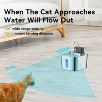 Fontaine à eau sans fil pour chat en acier inoxydable 304 de 2,2 L, 2000 mAh, Type-C, détection automatique, circulation automatique, distributeur compatible lave-vaisselle