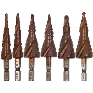 HSS M35 Cobalt Step Drill Bit HSS CO High Speed Steel Cone Hex Shank Metal Drill Bits Tool Set Hole Cutter For Stainless Steel