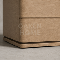 Commode de rangement OAKEN pour chambre à coucher, personnalisable, en chêne poli à la main, grande capacité, 6 tiroirs, meuble de maison de luxe