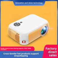 Mini projecteur CRT portable 1080P avec batterie intégrée, pour extérieur, maison, téléphone portable, même écran, vente en gros