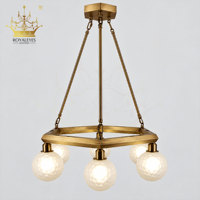 Lustre moderne en laiton, luminaire suspendu géométrique, boule de verre givré, lampe suspendue contemporaine pour salle à manger, hall d'entrée