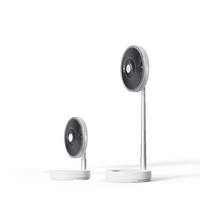 Ventilateur sur pied rechargeable 10000 mAh, en plastique, avec éclairage nocturne, hauteur réglable et rotation, idéal pour hôtel