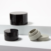 Pot à gel pour ongles en PP noir, rond et droit, 5g 15g 30g, pot vide pour crème, récipient pour gel de peinture avec spatule, personnalisable OEM