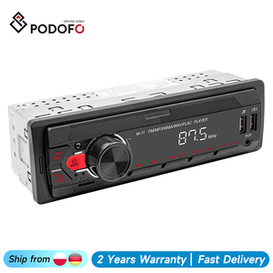 (สินค้าสหรัฐอเมริกา/ยุโรป) เครื่องเล่น MP3 ในรถยนต์ Podofo วิทยุติดรถยนต์ สำหรับรถยนต์ รองรับบลูทูธ FM Aux-in รับสัญญาณ SD USB MP3 MMC WMA พอร์ต ISO - Product Image 1