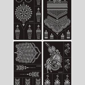 India Henna tatuaggio Stencil modello di arte del corpo temporaneo impermeabile per le donne adesivo del tatuaggio - Product Image 2