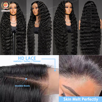 Perruque Deep Wave 40 pouces, perruque en cheveux humains à ondulations profondes et lâches, densité 180 210 250, perruque frontale en dentelle 13x6 Pineapple Deep